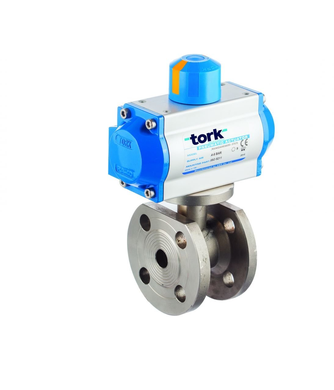 PAV 909F Serisi Tek Etkili Pnömatik Aktüatörlü 2/2 Yollu Çift Flanşlı Monoblok Paslanmaz Çelik Gövdeli Küresel Vanalar